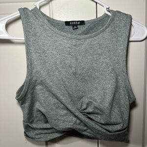 Zobha Heather Crop Workout Top